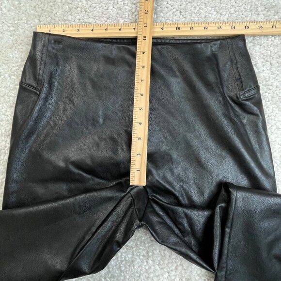 Spanx Black Faux Leather Like Front Slit Pants - Picture 7 of 10